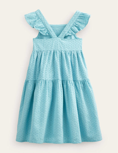 All Over Broderie Dress-Aqua Sea-2