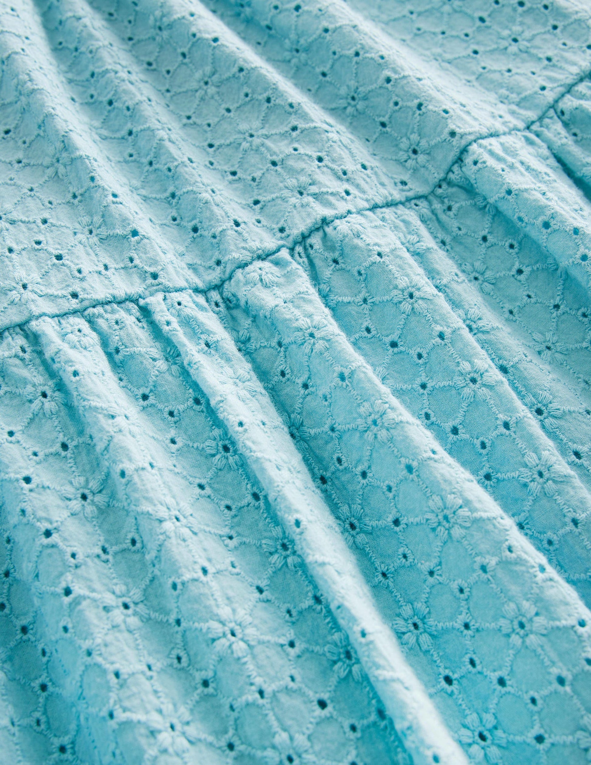 All Over Broderie Dress-Aqua Sea-3