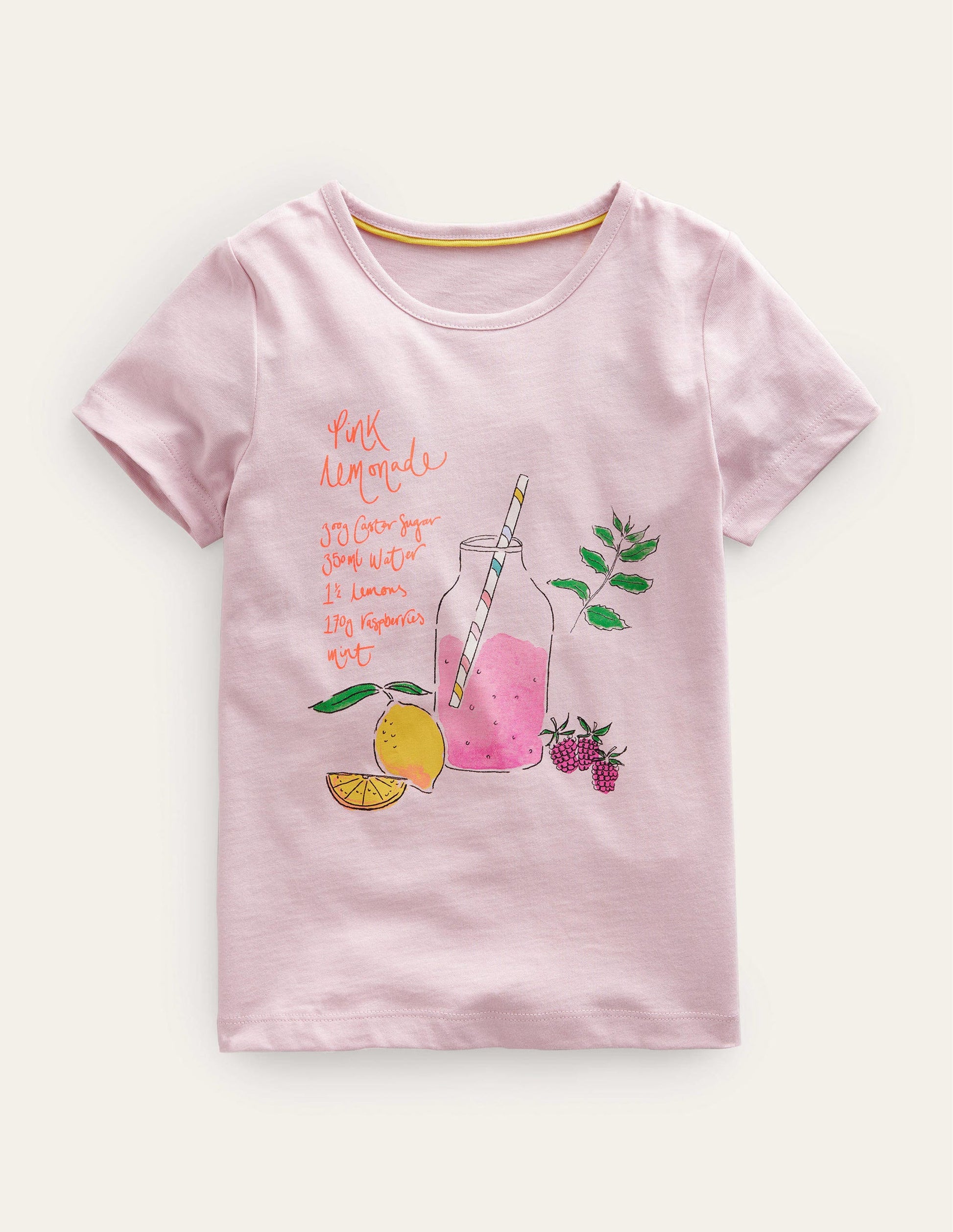Painterly Printed T-Shirt-French Pink Lemonade-1