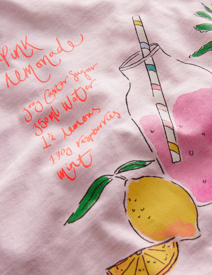 Painterly Printed T-Shirt-French Pink Lemonade-3