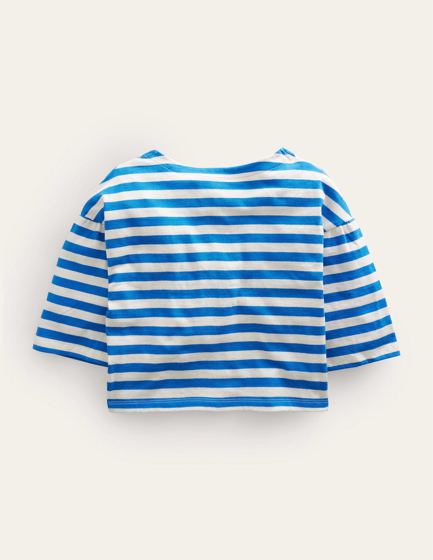 Boat Neck T-Shirt-Cabana Blue/Ivory