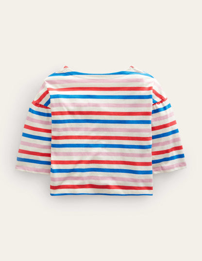 Boat Neck T-Shirt-Strawberry Tart Red/Lilac Pink-2