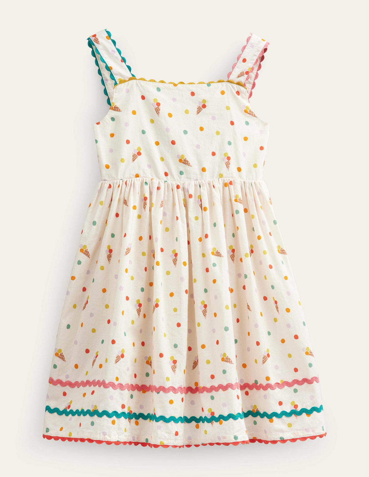 Bow Back Cotton Dress-Vanilla Pod Ice Creams - Image 1