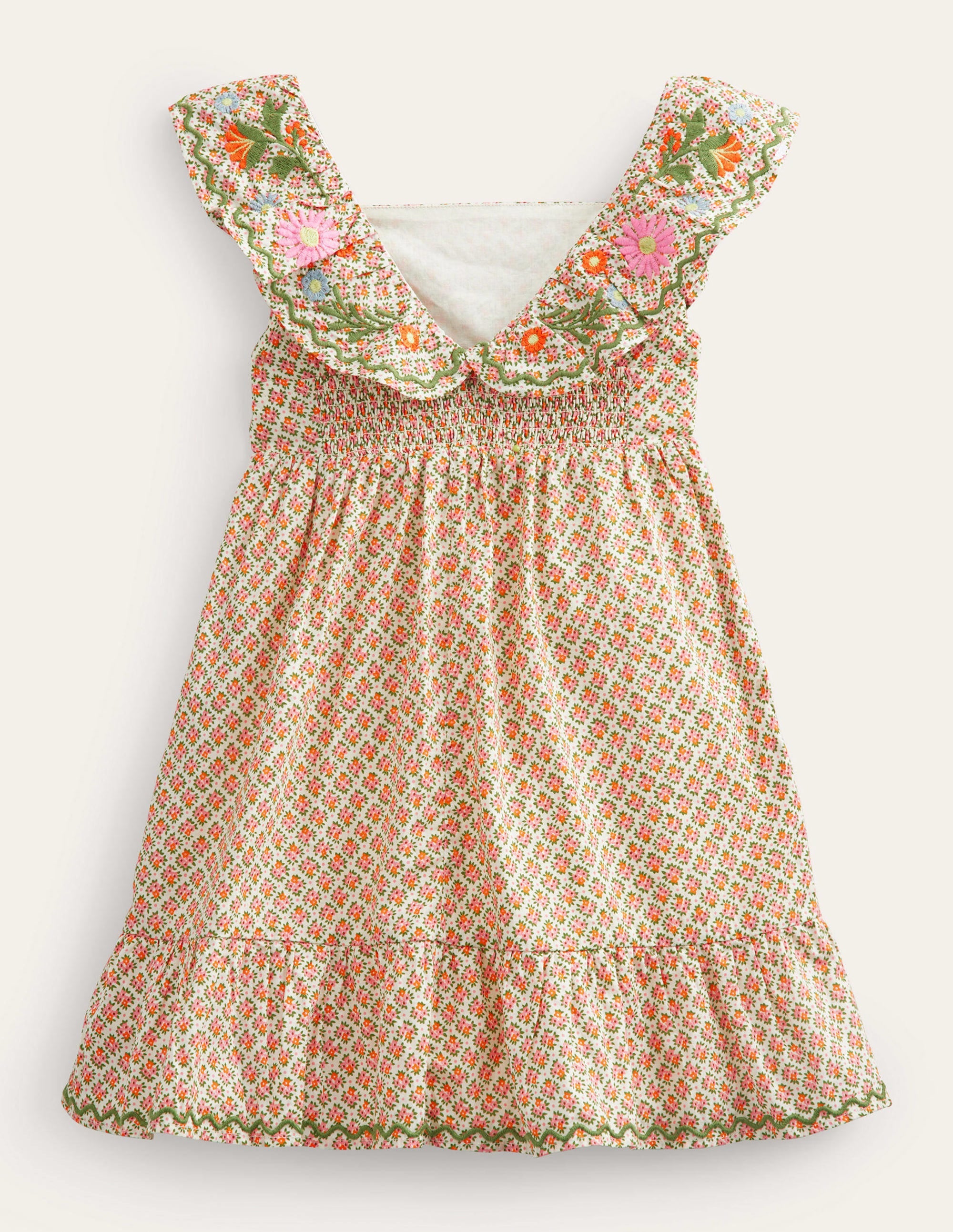 Embroidered Pinafore Dress-Vanilla Pod Flower - Image 2