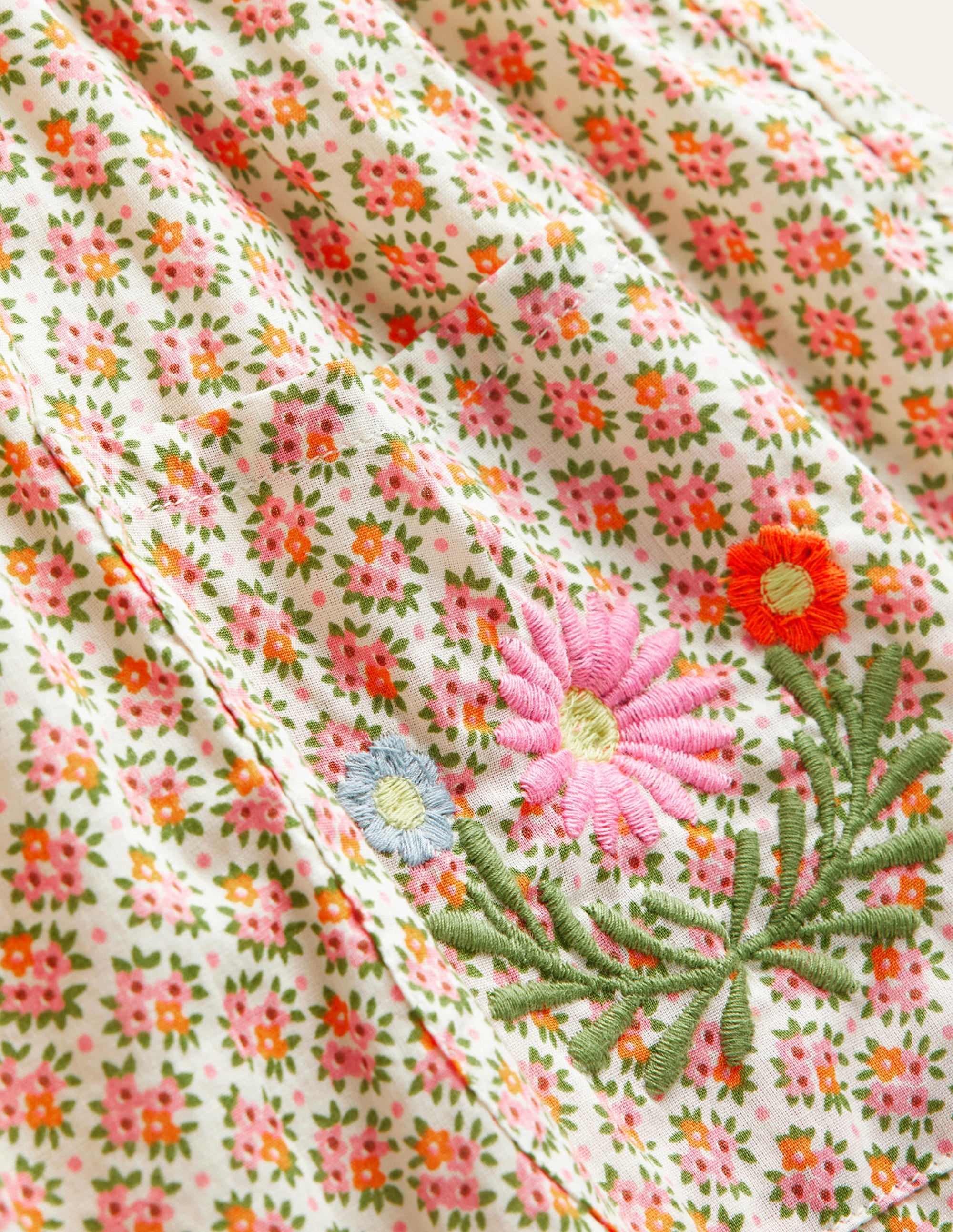 Embroidered Pinafore Dress-Vanilla Pod Flower - Image 3