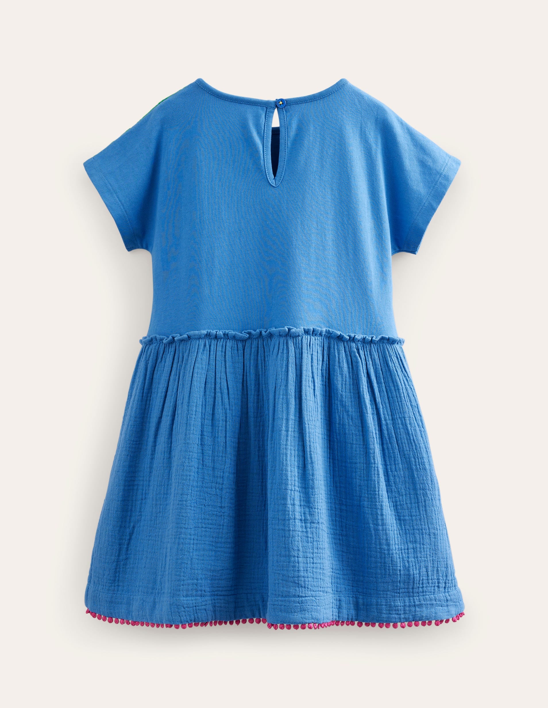 Woven Mix Texture Dress-Elizabethan Blue - Image 2