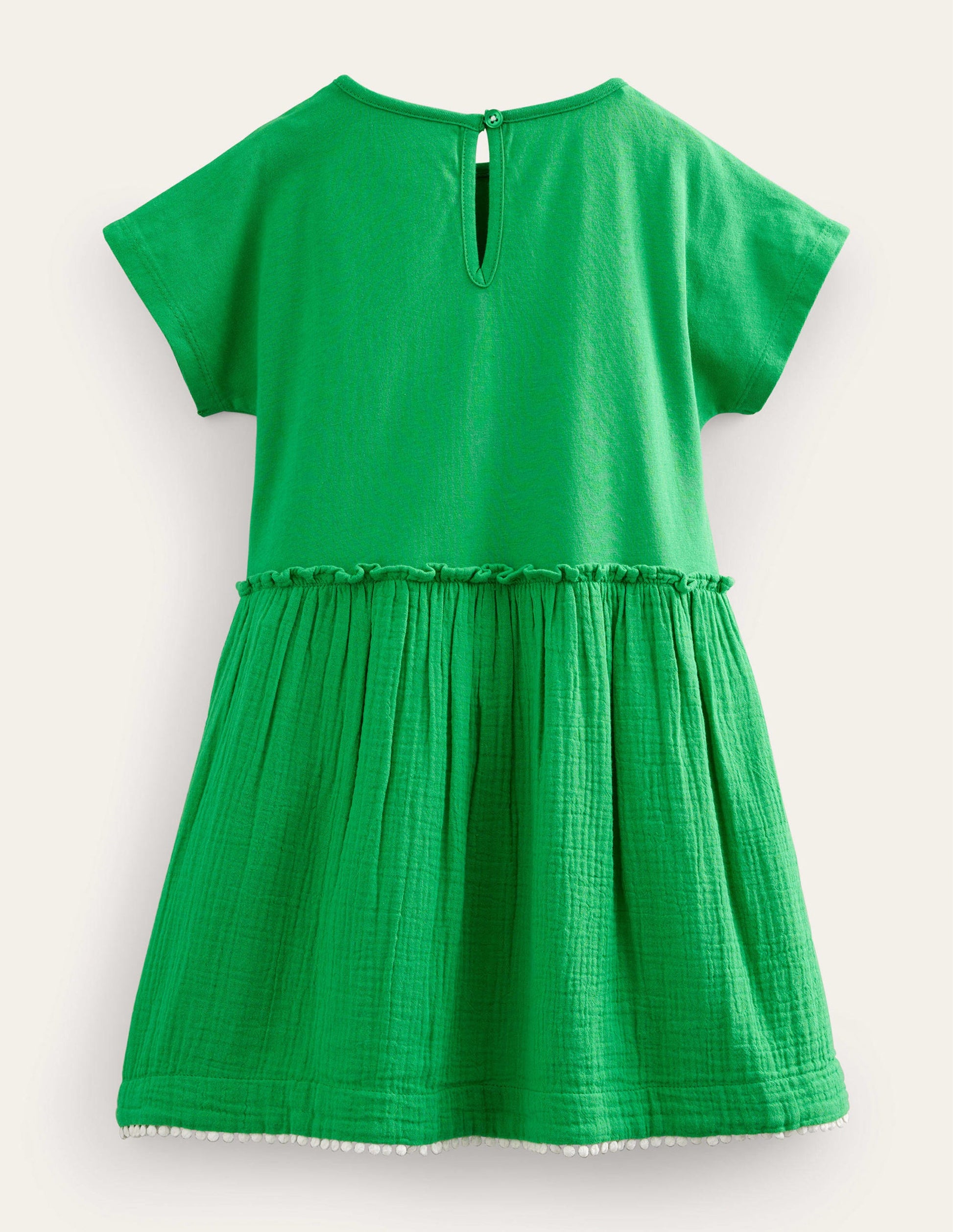 Woven Mix Texture Dress-Bright Green-2