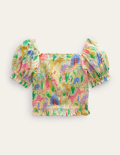 Co-ord Shirred Blouse-Multi Desert-1