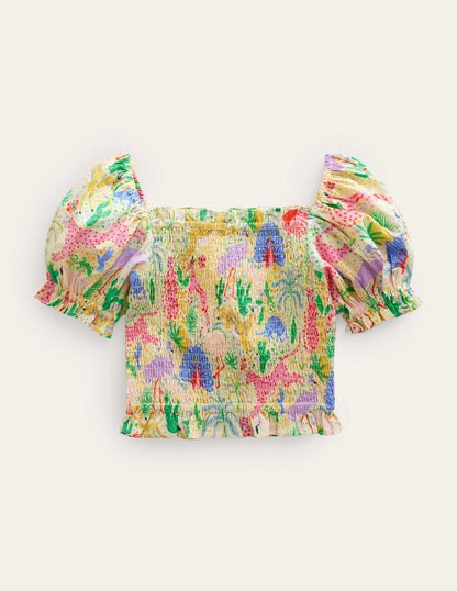 Co-ord Shirred Blouse-Multi Desert-2