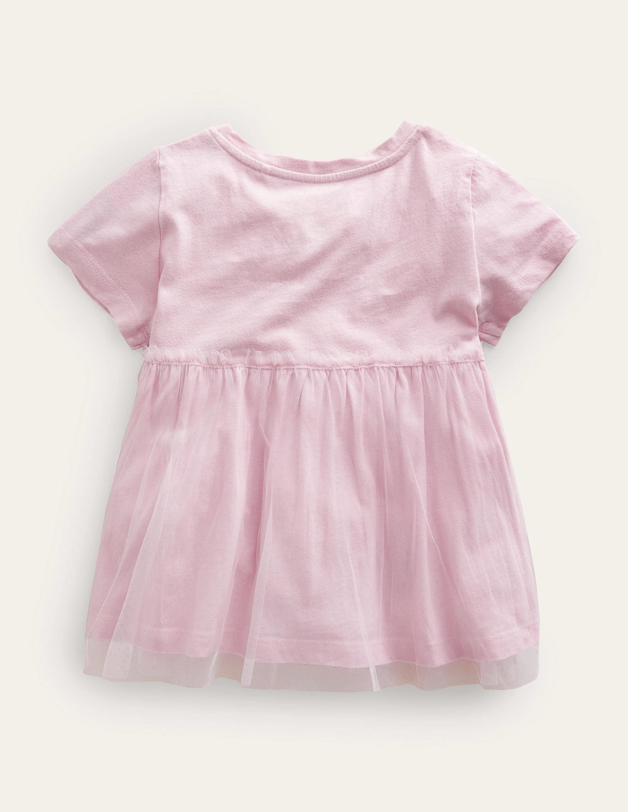 Tulle Flutter Appliqué T-shirt-French Pink - Image 2