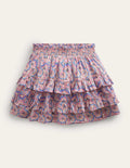 Ruffle Mini Skort-Lupin and Peach Paisley
