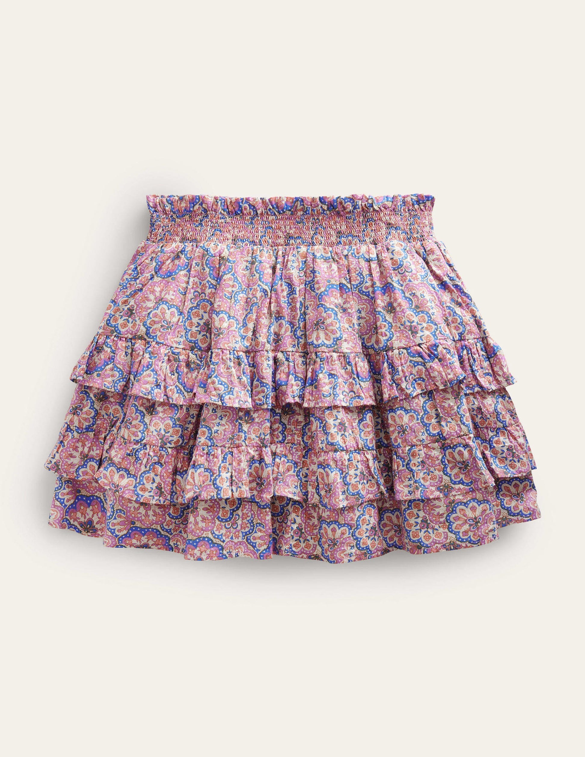 Ruffle Mini Skort-Lupin and Peach Paisley-2