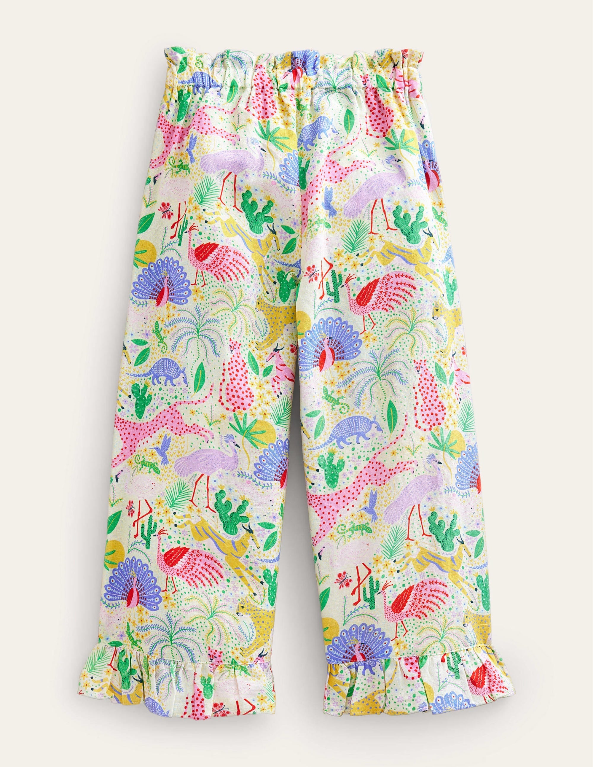 Frill Cuff Wide Leg Trousers-Multi Desert - Image 2