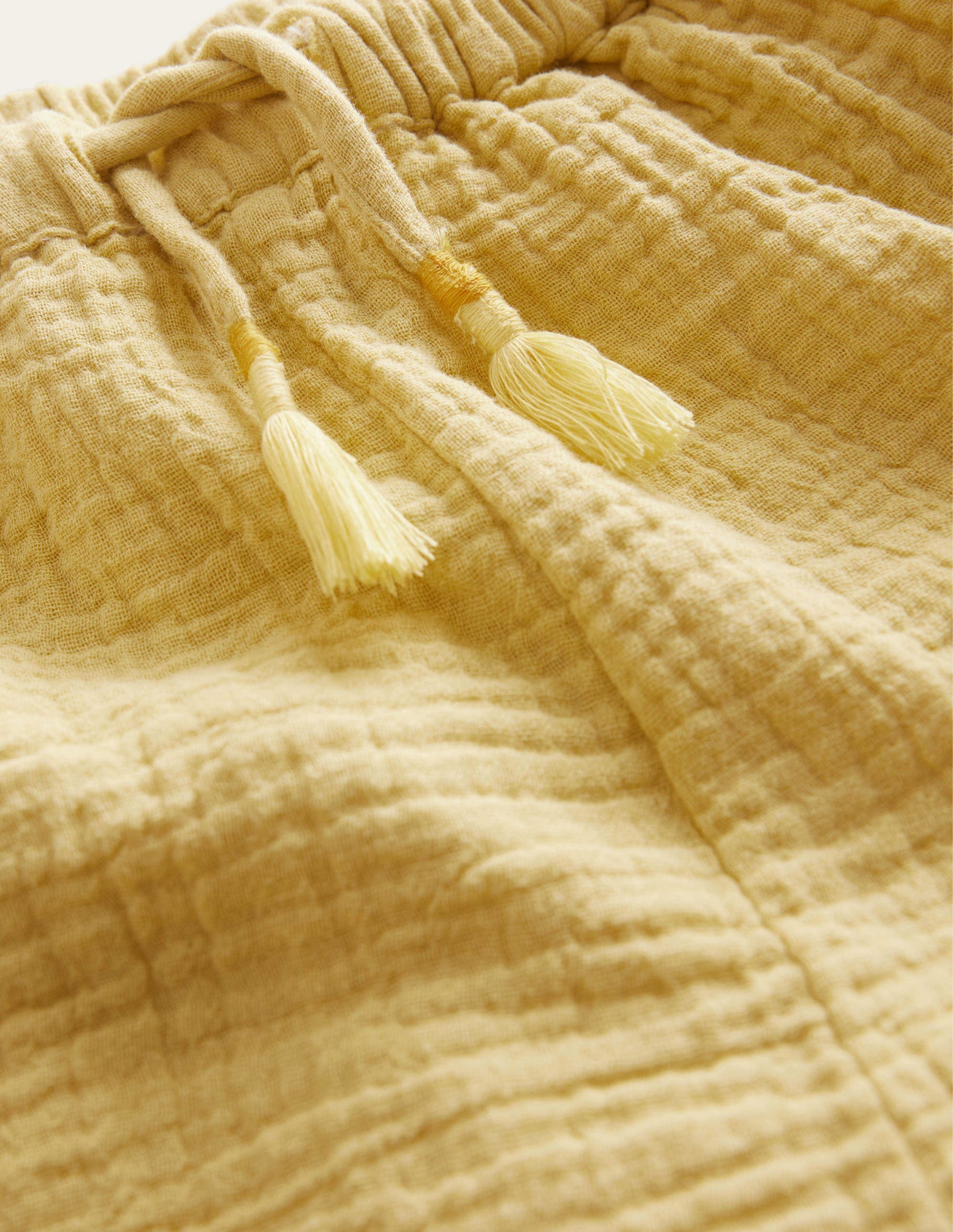 Embroidered Hem Shorts-Buttercup-3