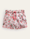 Scalloped-Hem Shorts-French Pink Strawberry