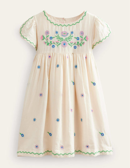 Embroidered Texture Dress-Vanilla Pod-2