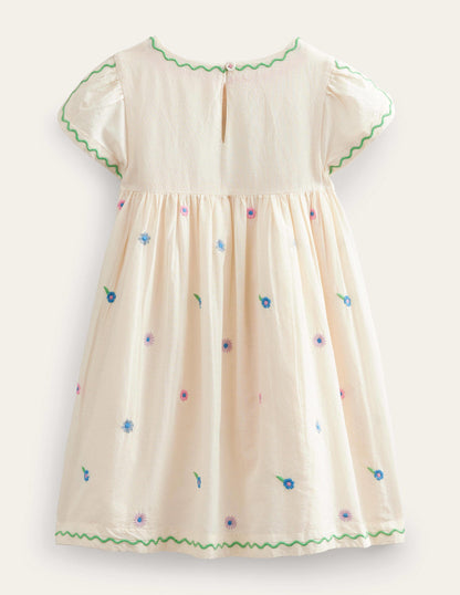 Embroidered Texture Dress-Vanilla Pod-3