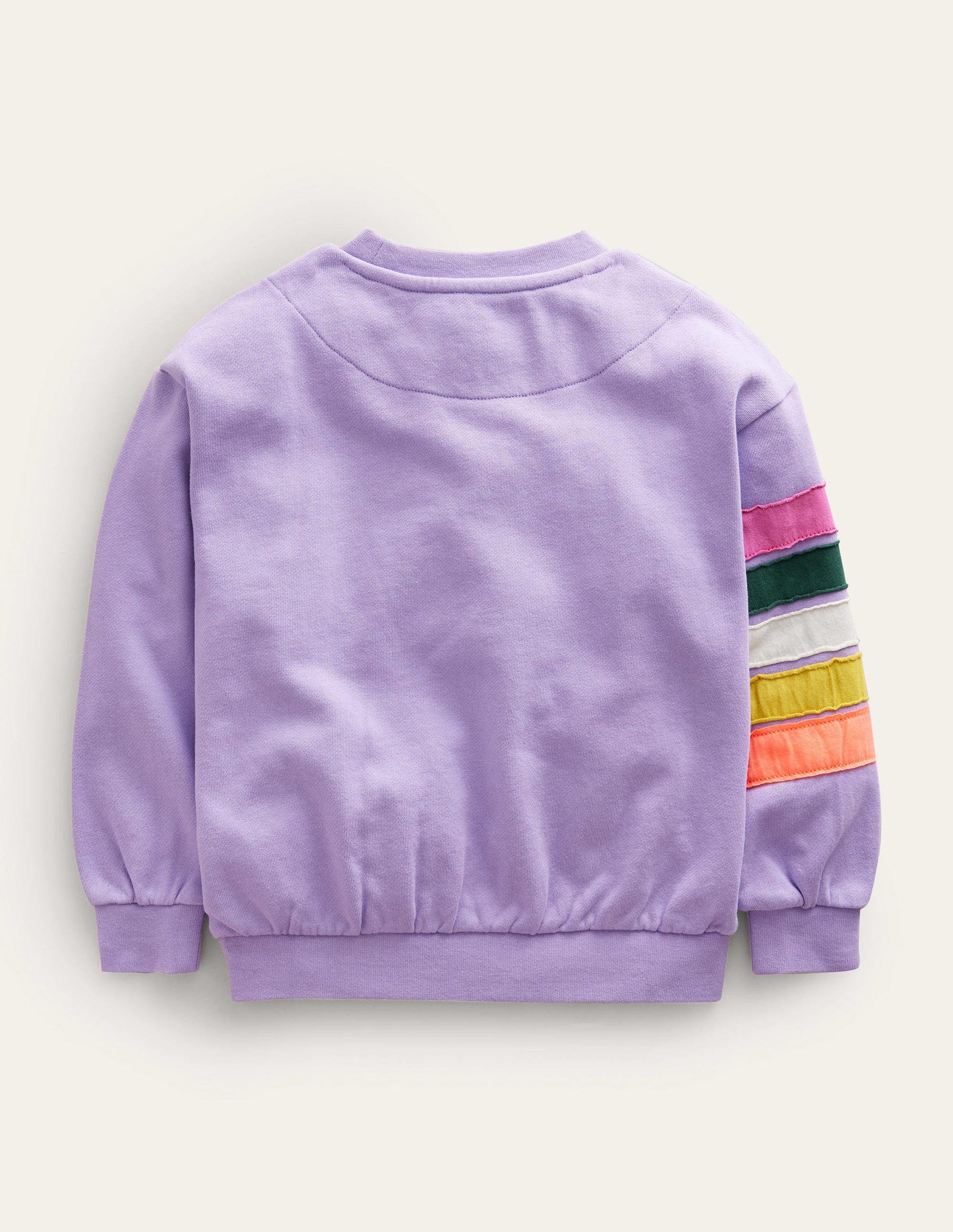 Rainbow Appliqué Sweatshirt-Lavender-2
