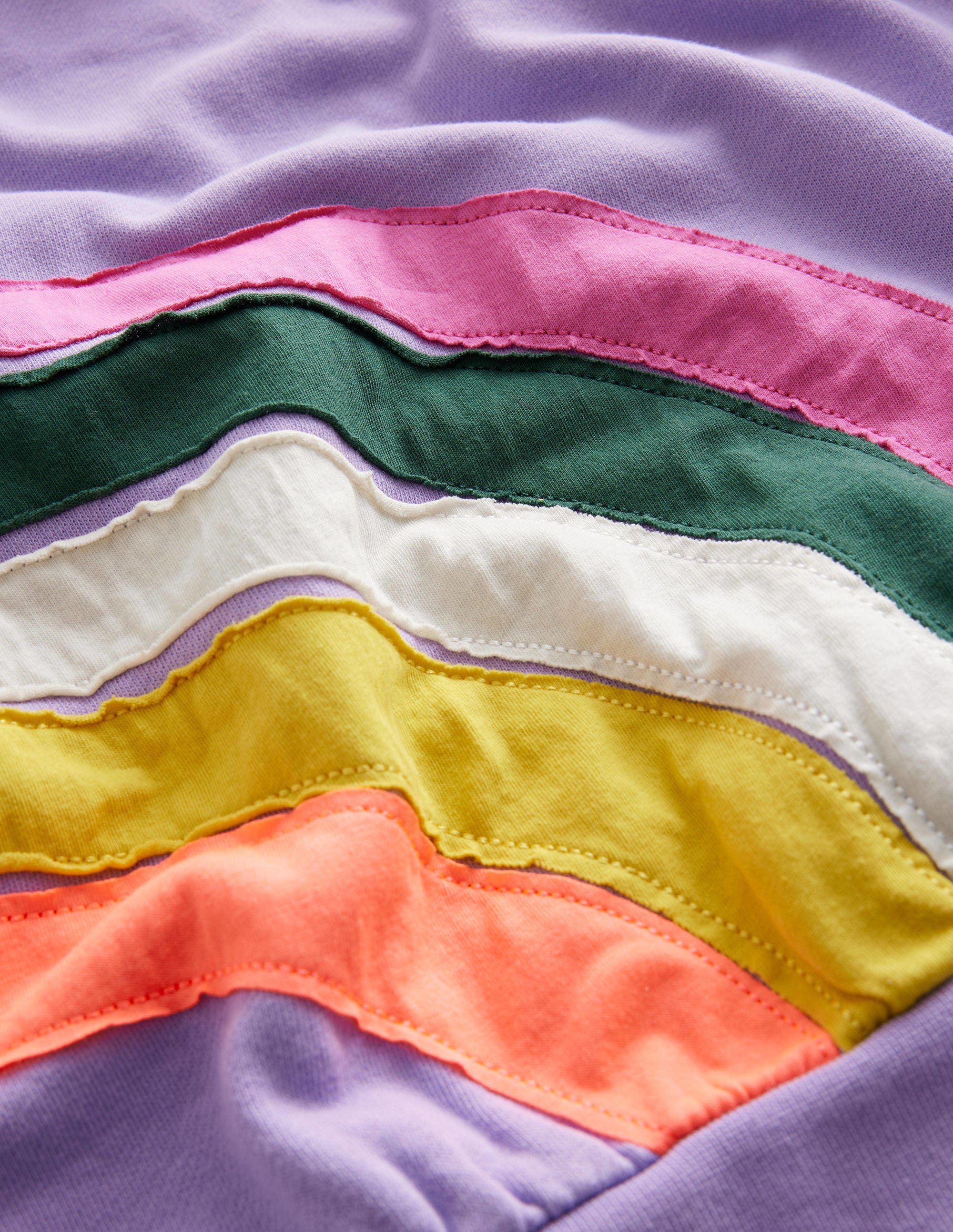 Rainbow Appliqué Sweatshirt-Lavender - Image 3