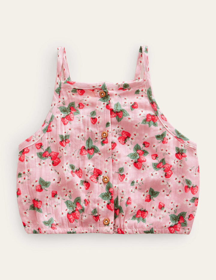 Doublecloth Crop Top-French Pink Strawberry