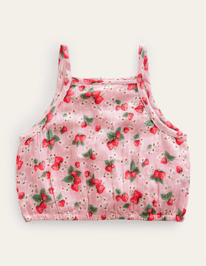 Doublecloth Crop Top-French Pink Strawberry-2