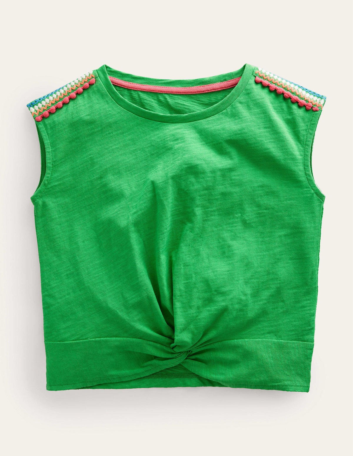 Gathered Front Tee-Bright Green - Image 1
