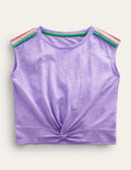 Gathered Front Tee-Pretty Lavender Purple