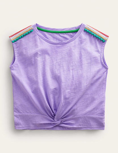 Gathered Front Tee-Pretty Lavender Purple-1