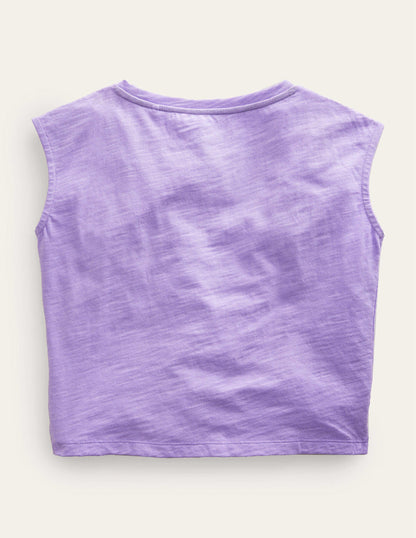 Gathered Front Tee-Pretty Lavender Purple-2