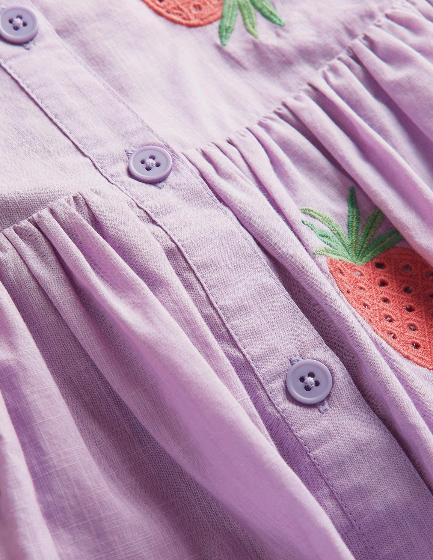 Button Through Pinafore Dress-Misty Lavender