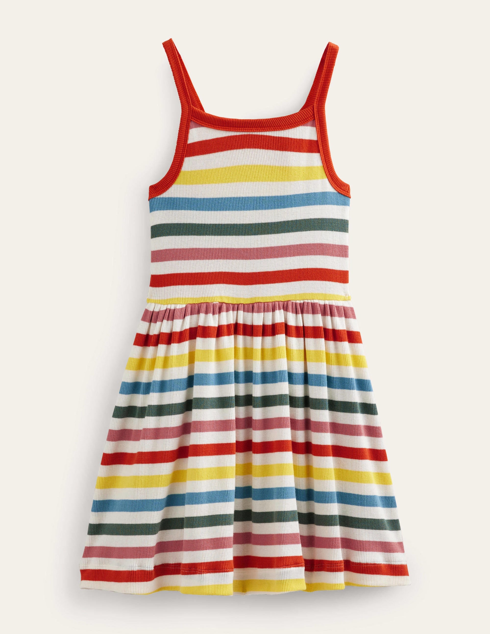 Rib Twirly Dress-Multi Stripe - Image 1