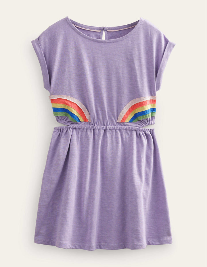 Cut Out Dress-Misty Lavender Rainbow