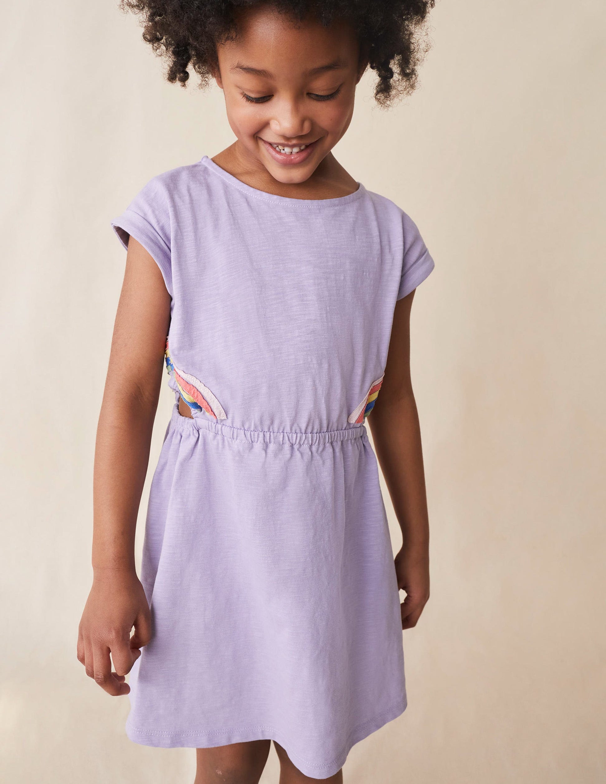 Cut Out Dress-Misty Lavender Rainbow-4