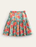 Tiered Jersey Skort-Aqua Blue Oranges