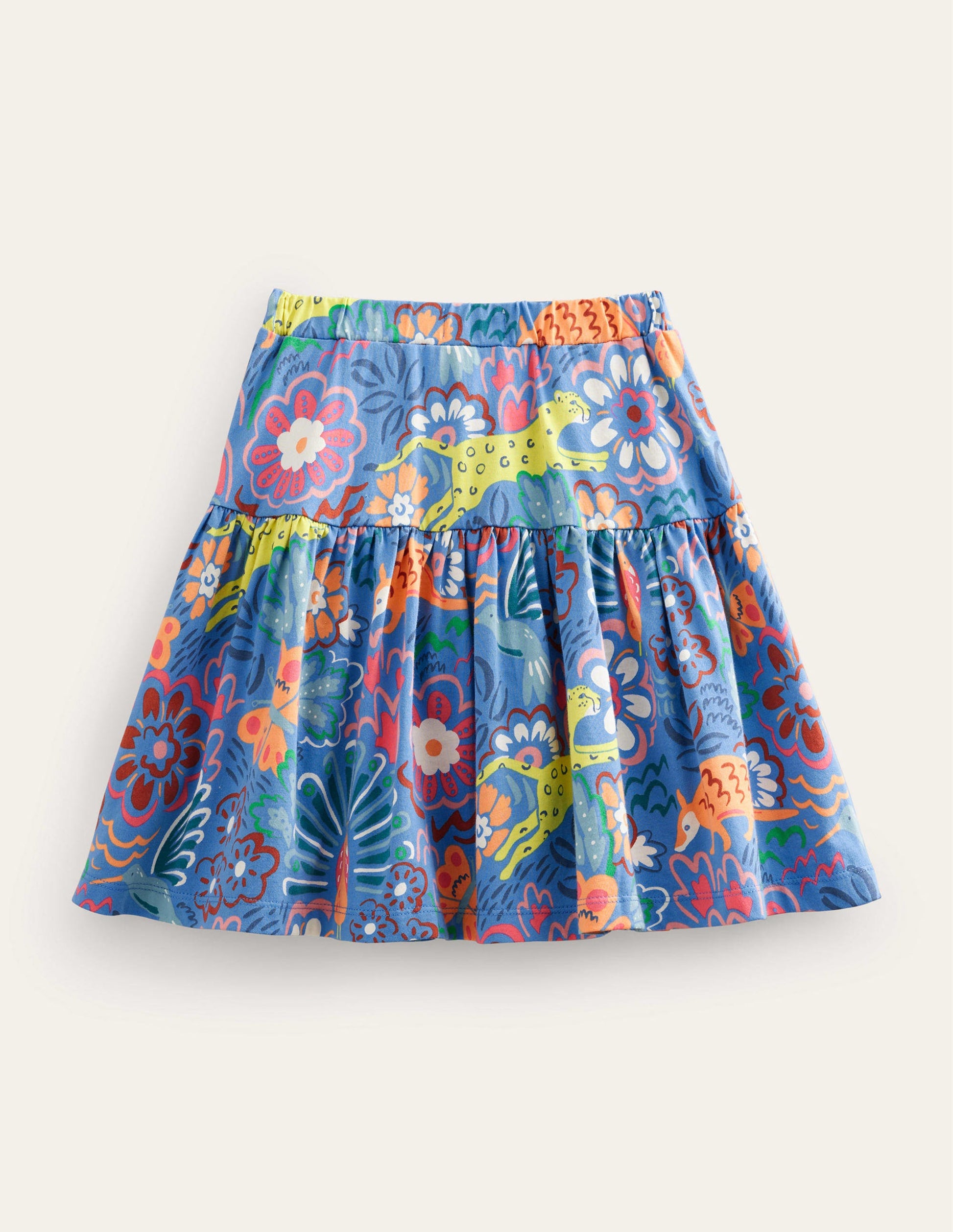 Tiered Jersey Skort-Blue Leopard Safari-2