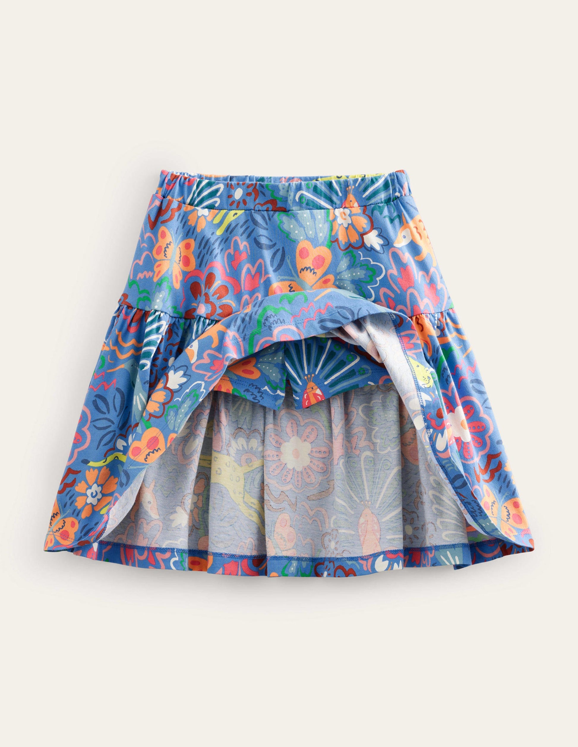 Tiered Jersey Skort-Blue Leopard Safari-4
