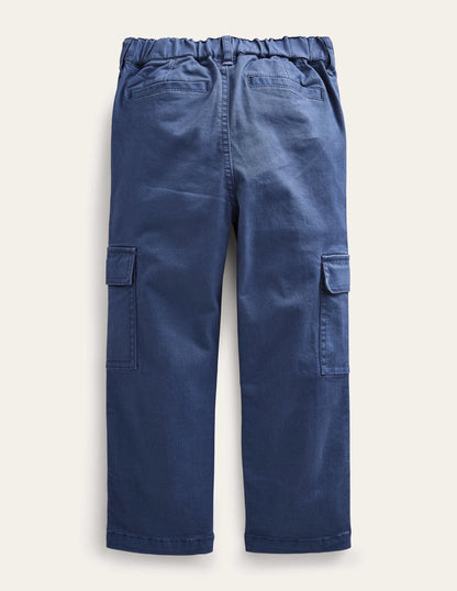 Cropped Cargo Trousers-Robot Blue-2