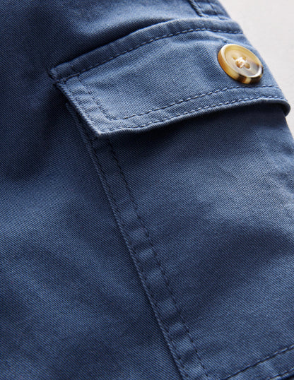 Cropped Cargo Trousers-Robot Blue-3