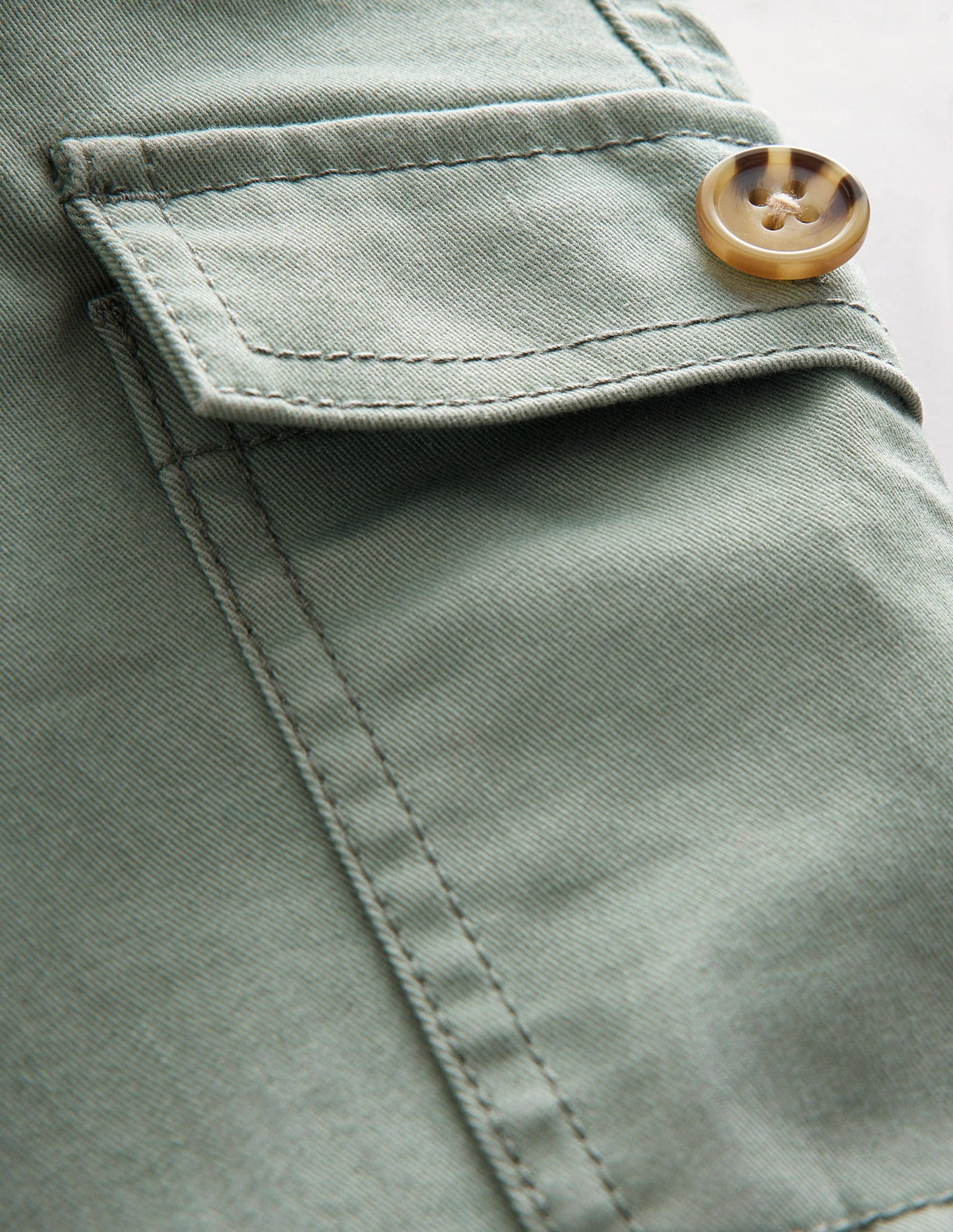 Cropped Cargo Trousers-Pottery Green