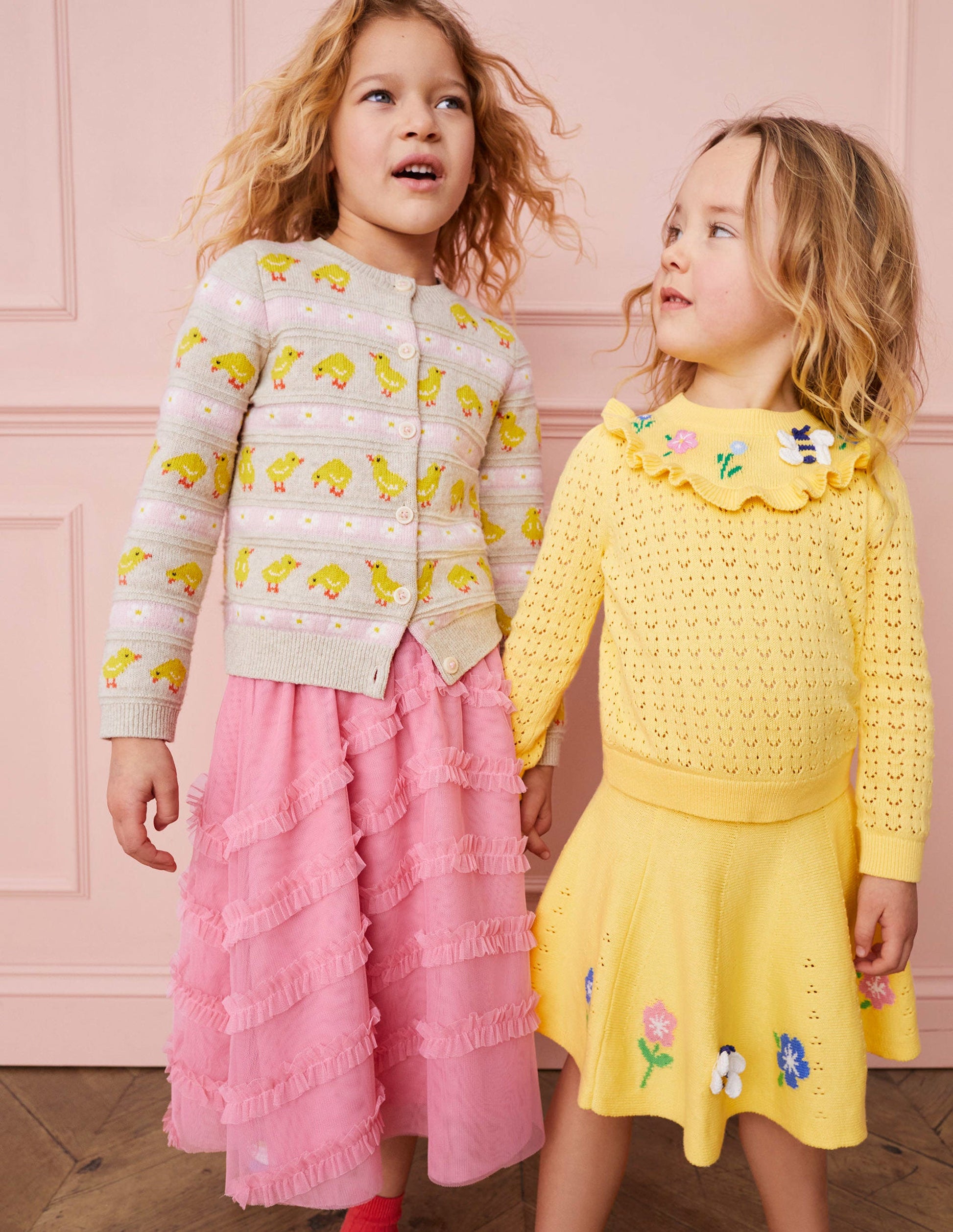 Fair Isle knitted Cardigan-Ecru Marl Chicks-4