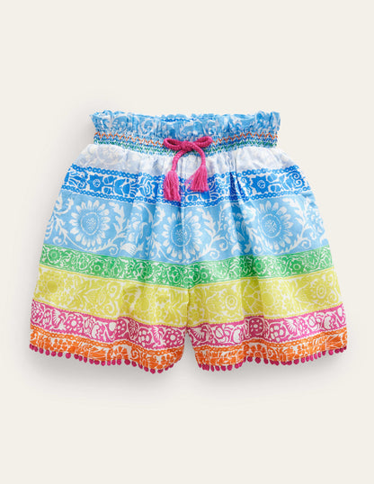 Printed Culottes-Multi Wallpaper Stripe-1