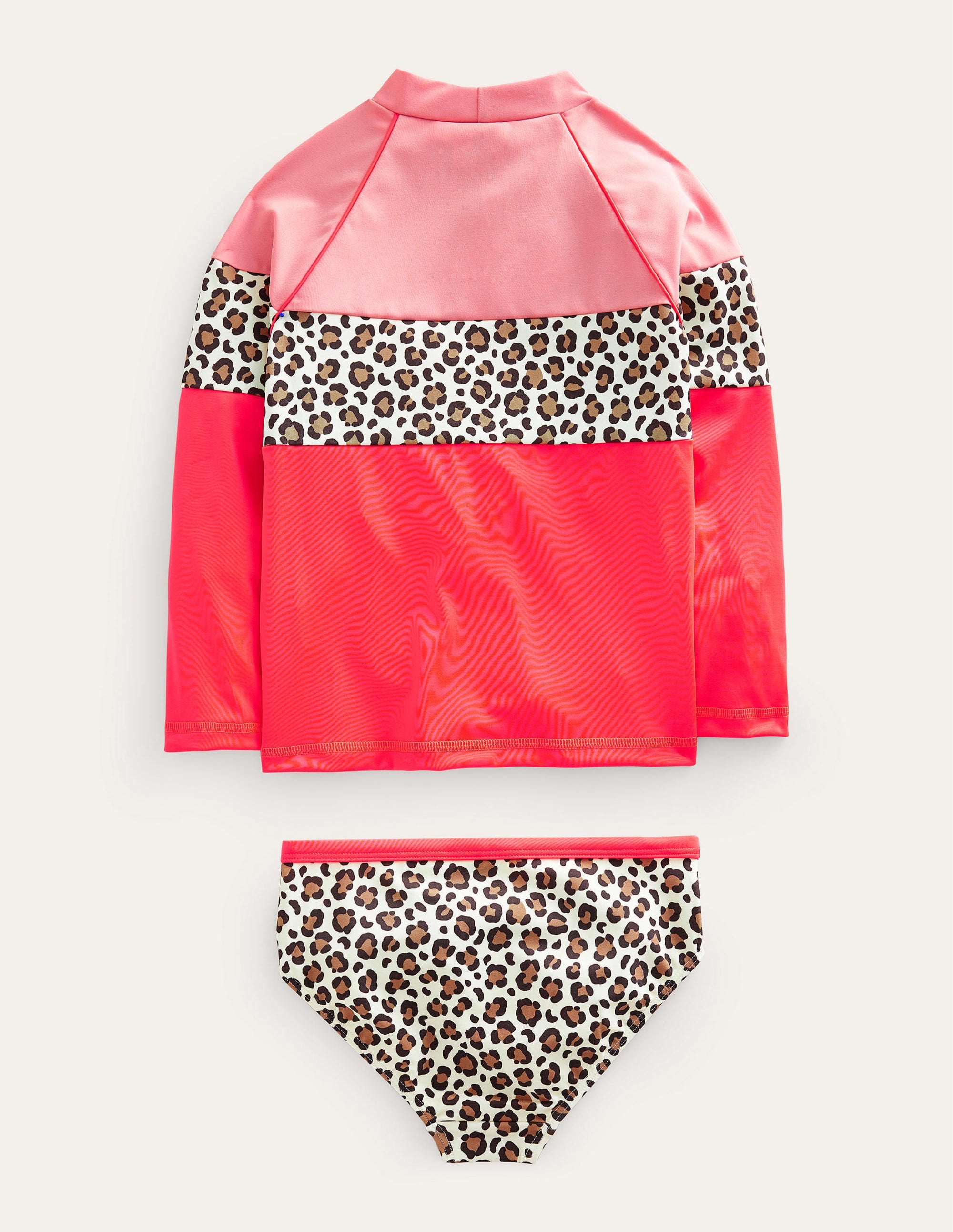 Patterned Rash Vest Set-Soft Truffle Leopard Print - Image 2