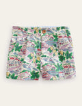 Printed Chino Shorts-Multi Scene Print