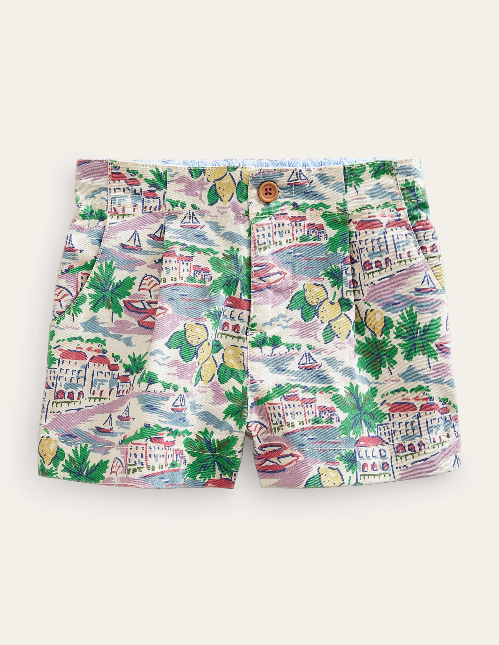 Printed Chino Shorts-Multi Scene Print - Image 1