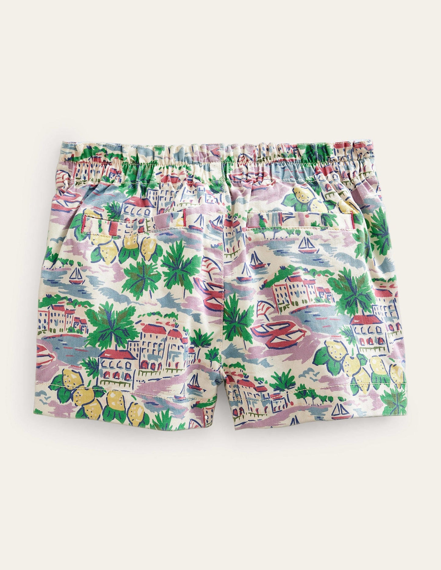 Printed Chino Shorts-Multi Scene Print