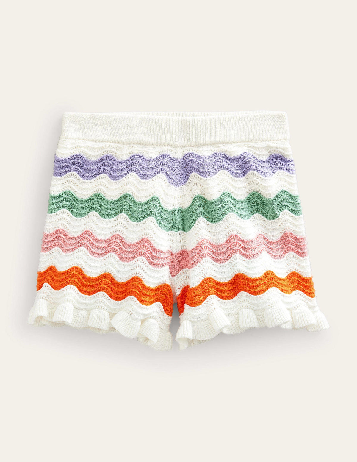Knitted Frilled Shorts-Multi Rainbow - Image 1