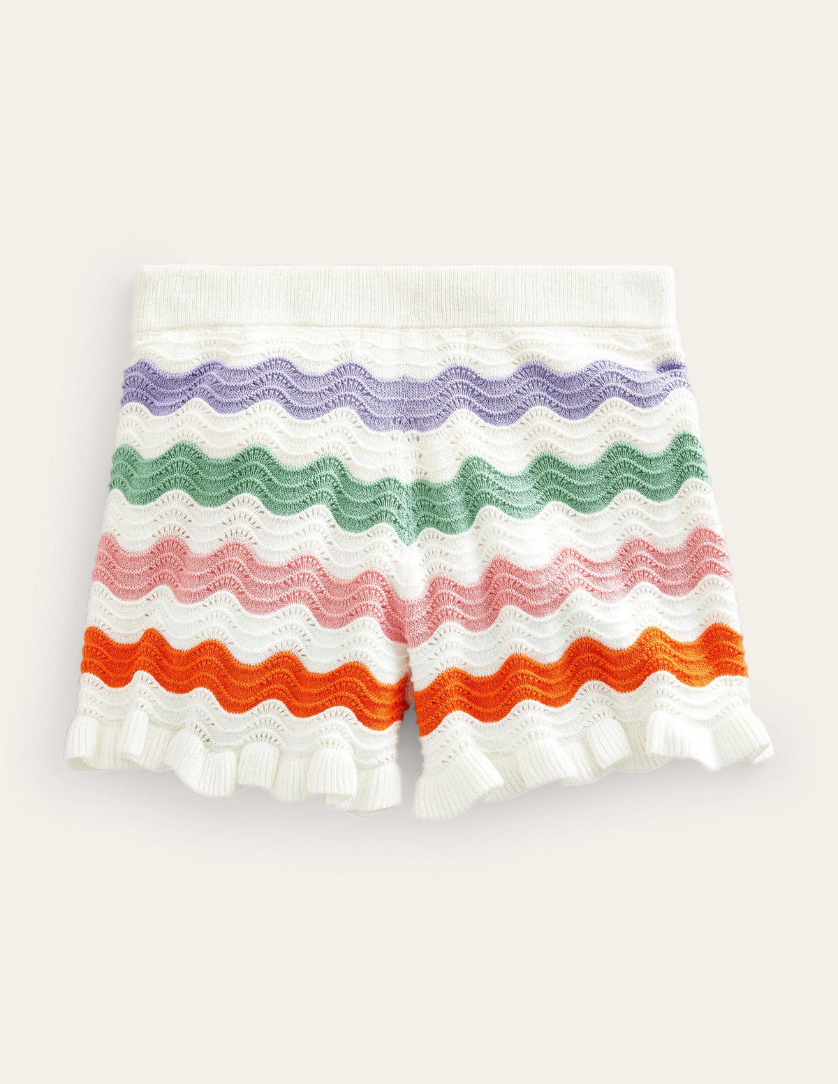 Knitted Frilled Shorts-Multi Rainbow - Image 2