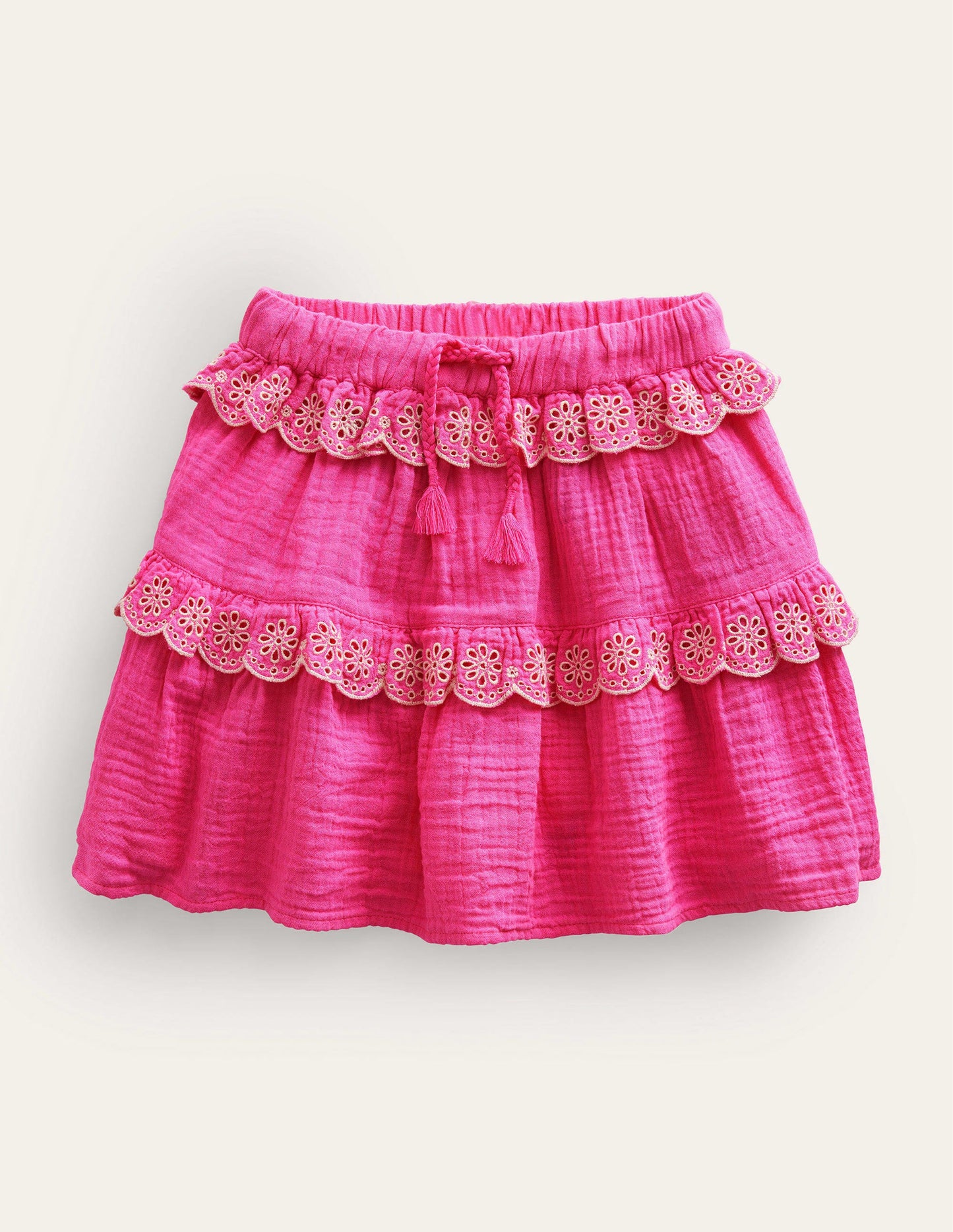 Double Cloth Scallop Skirt-Festival Pink