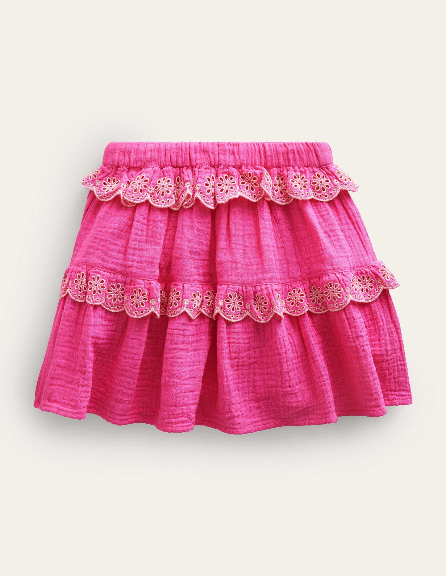 Double Cloth Scallop Skirt-Festival Pink