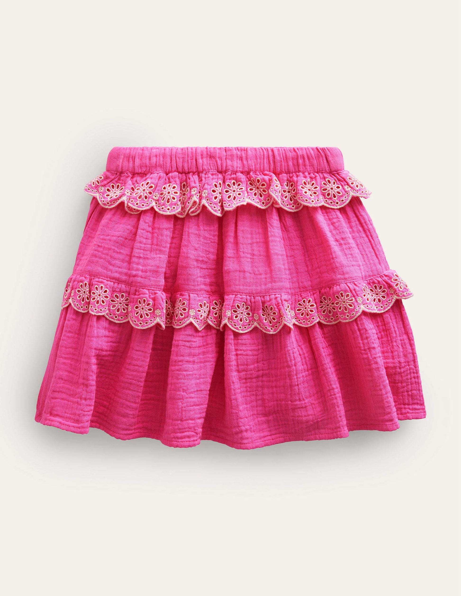 Double Cloth Scallop Skirt-Festival Pink-2